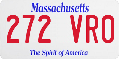 MA license plate 272VR0