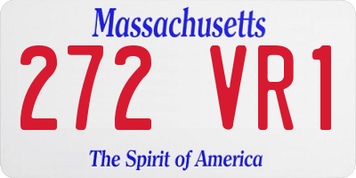 MA license plate 272VR1