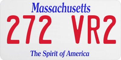 MA license plate 272VR2