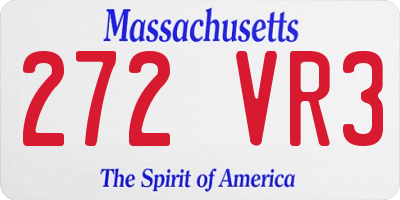 MA license plate 272VR3