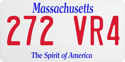 MA license plate 272VR4