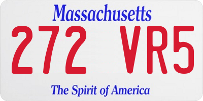 MA license plate 272VR5