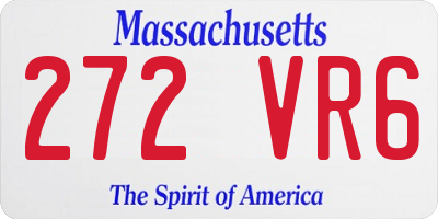 MA license plate 272VR6