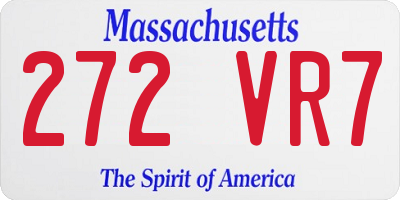 MA license plate 272VR7
