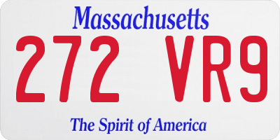 MA license plate 272VR9
