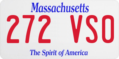 MA license plate 272VS0
