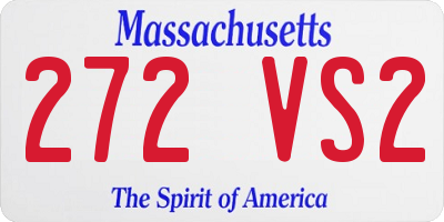 MA license plate 272VS2
