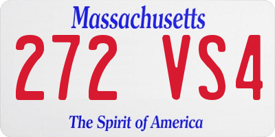 MA license plate 272VS4