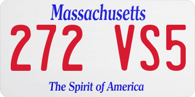 MA license plate 272VS5