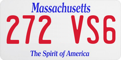 MA license plate 272VS6