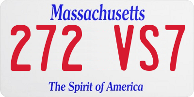 MA license plate 272VS7