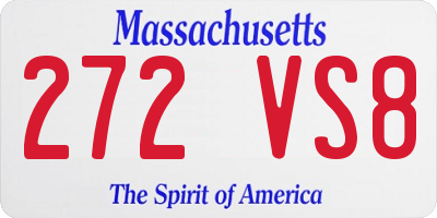 MA license plate 272VS8