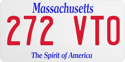 MA license plate 272VT0