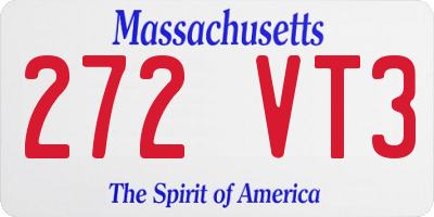 MA license plate 272VT3