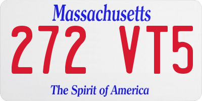 MA license plate 272VT5