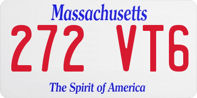MA license plate 272VT6