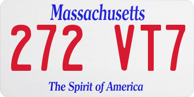 MA license plate 272VT7