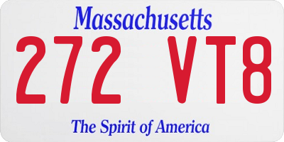 MA license plate 272VT8