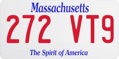 MA license plate 272VT9
