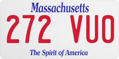 MA license plate 272VU0