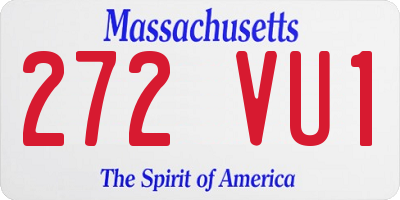 MA license plate 272VU1