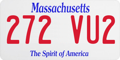 MA license plate 272VU2