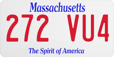 MA license plate 272VU4
