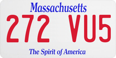 MA license plate 272VU5