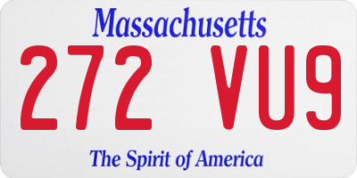 MA license plate 272VU9