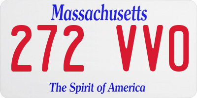 MA license plate 272VV0
