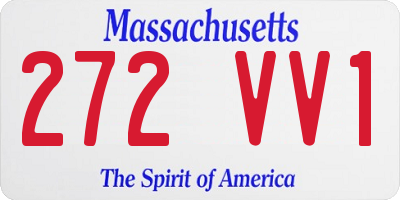 MA license plate 272VV1