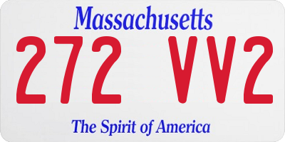 MA license plate 272VV2