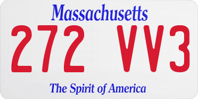 MA license plate 272VV3