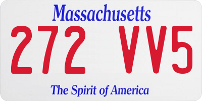 MA license plate 272VV5
