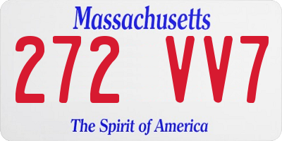 MA license plate 272VV7