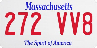 MA license plate 272VV8
