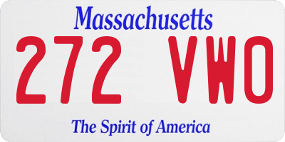 MA license plate 272VW0