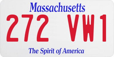 MA license plate 272VW1