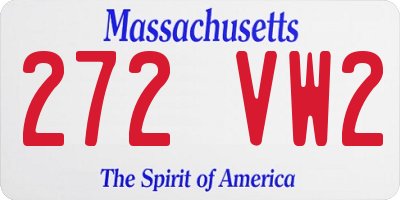 MA license plate 272VW2