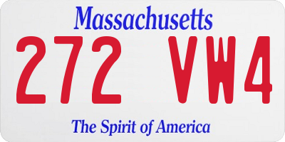 MA license plate 272VW4