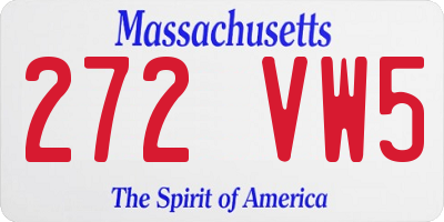 MA license plate 272VW5