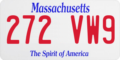 MA license plate 272VW9
