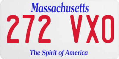 MA license plate 272VX0