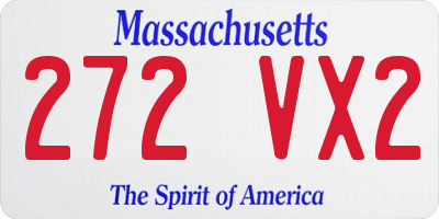 MA license plate 272VX2