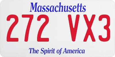 MA license plate 272VX3