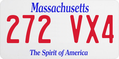 MA license plate 272VX4