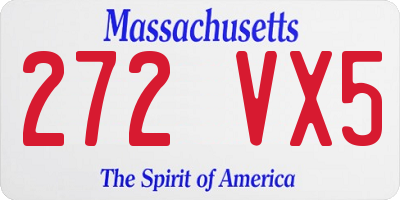 MA license plate 272VX5