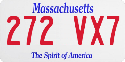 MA license plate 272VX7