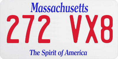 MA license plate 272VX8