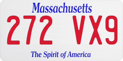 MA license plate 272VX9